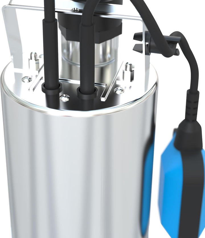 Güde 94606 GFS 4000 INOX Flachsaugerpumpe Tauchpumpe (400W, 700 l/h Fördervolumen, IG 1 ½“ Anschluss