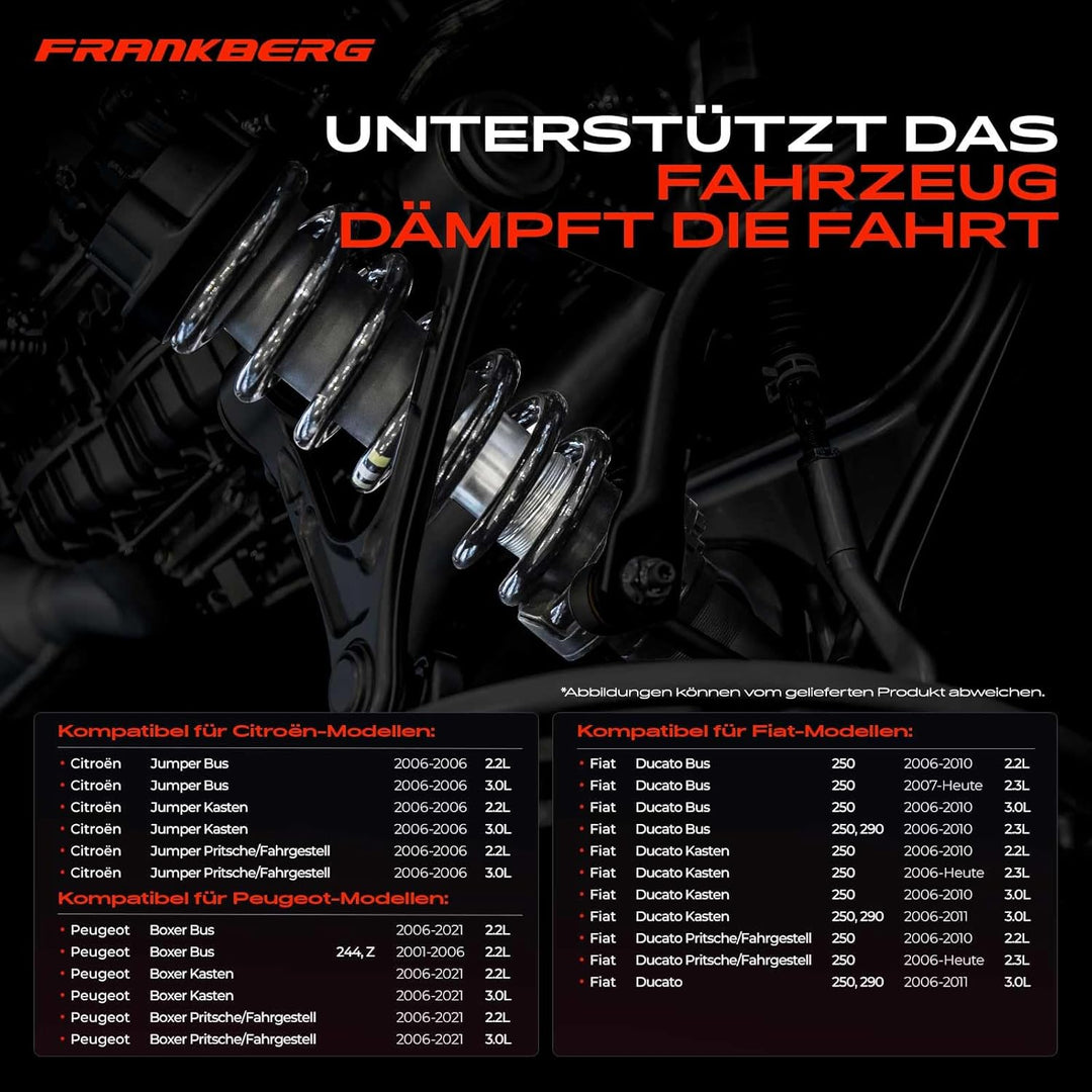 Frankberg 2x Federn Fahrwerksfeder Vorderachse Kompatibel mit Jumper 2006 Ducato 2006-2021 Boxer 200