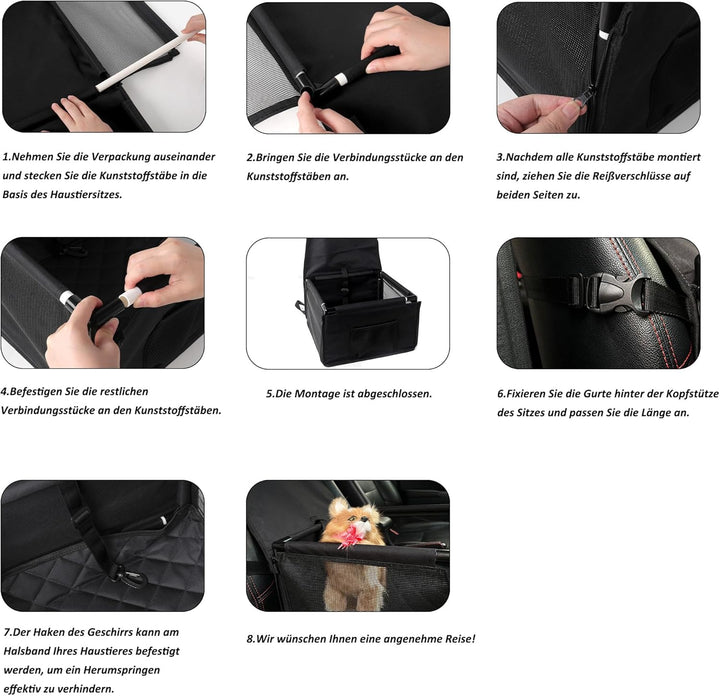 CALIYO Hundesitz Auto für kleine Hunde, Extra Stabiler und Wasserdichter Hundeautositz mit verstärkt