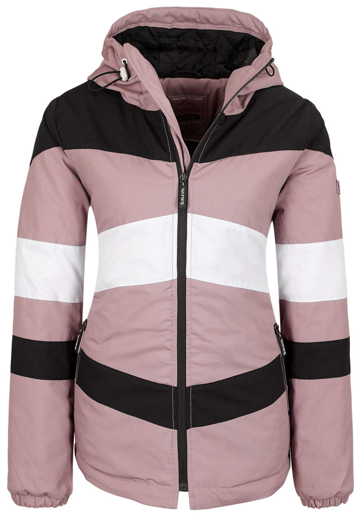 Sublevel wattierte Damen Winter-Jacke Color-Block im Style Light-Rose S