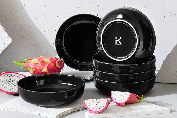 Konsimo. Elegant Suppenteller Set 6er - Schale aus Keramik - Pastateller und Tiefteller für 6 Person