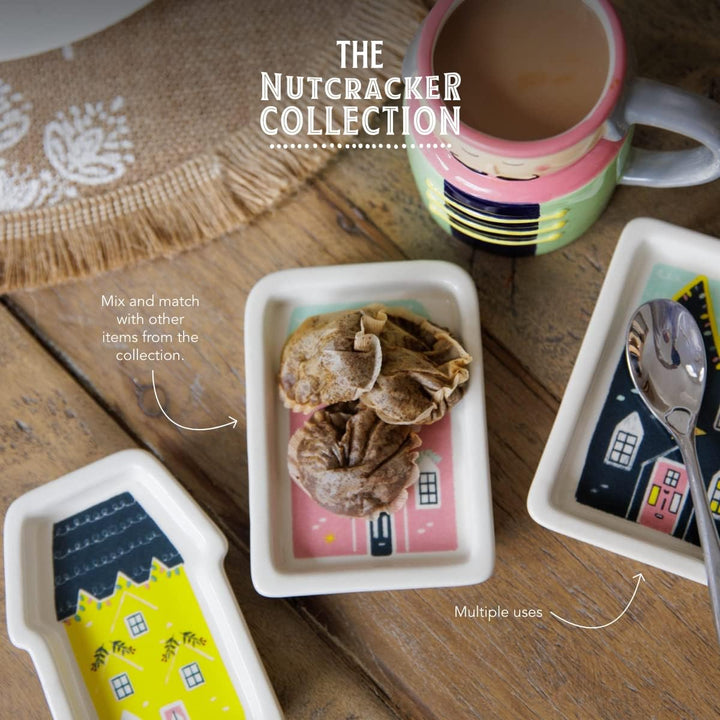 Kitchen Craft KCXMNUTDIP3PC KitchenCraft The Nussknacker-Kollektion Keramik-Teller-Set, 3-teilig, in