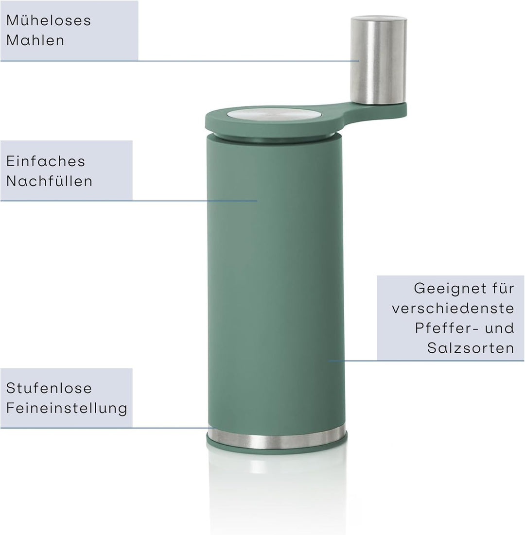 AdHoc Set aus Pfeffer- &amp; Salzmühle mit Getriebeunterstützung SMOOS | manuelle Gewürzmühlen mit Kurbe