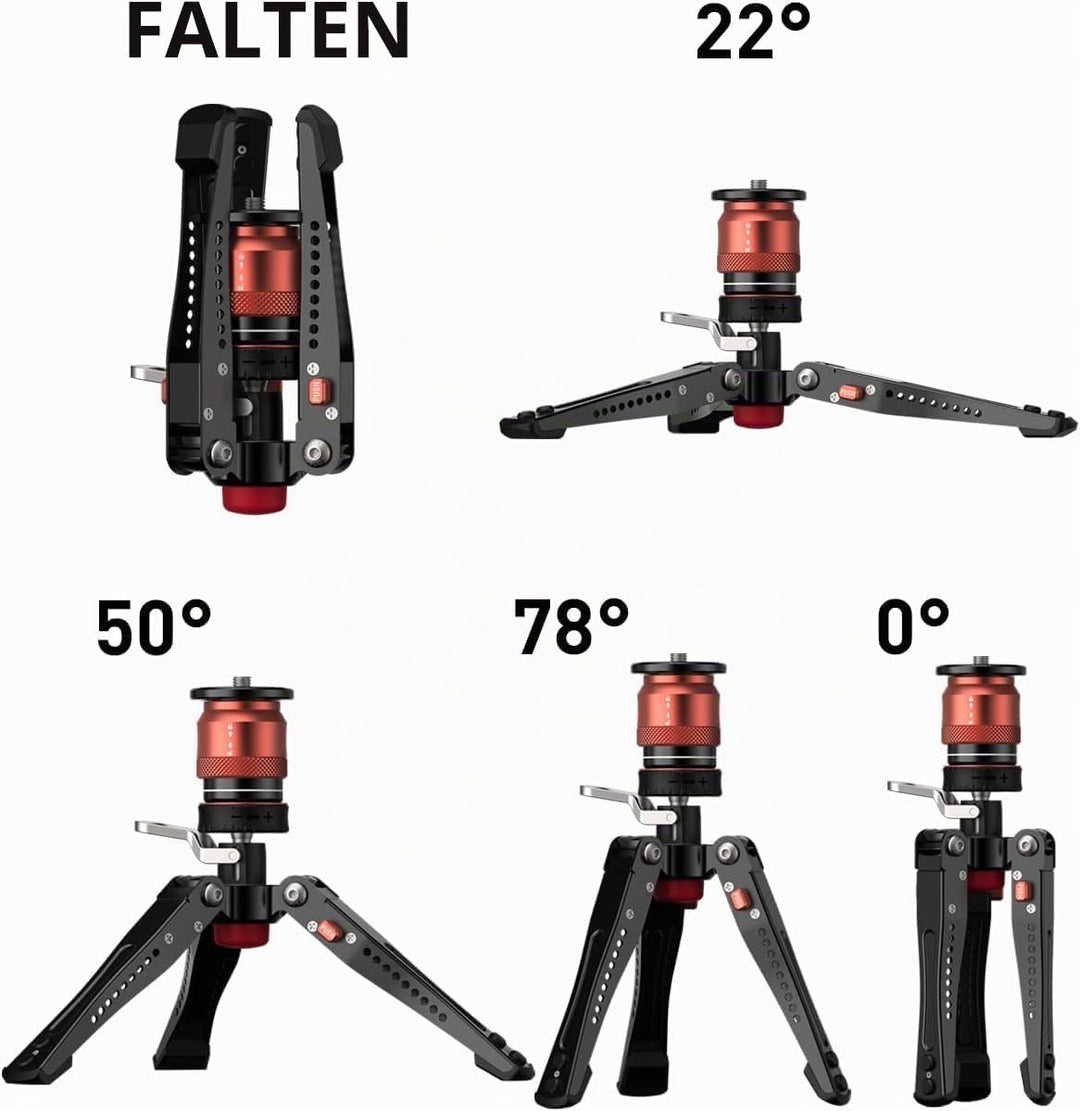 IFOOTAGE Mini Kamerastativ,Mini Stativ Kamera,Tischstativ für Fotografie,Handy Stativ mit Pedalsperr