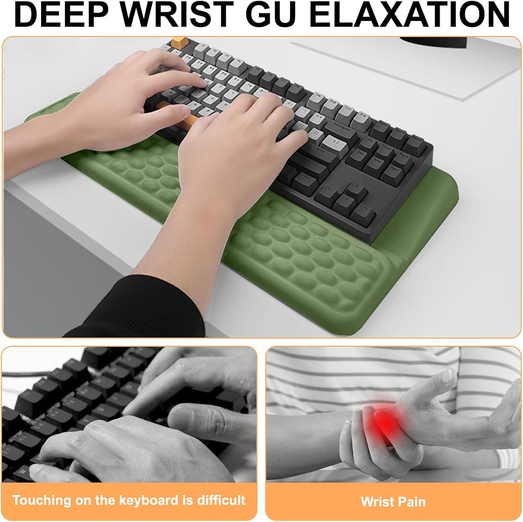 Ergonomische Handballenauflage Tastatur mit 15° Neigung &amp; Memory Schaum, Handgelenkauflage für Offic