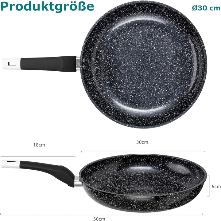 EliteHoff Pfanne Induktion, Bratpfanne mit Antihaftbeschichtung, Geeignet für alle Herdarten, Granit