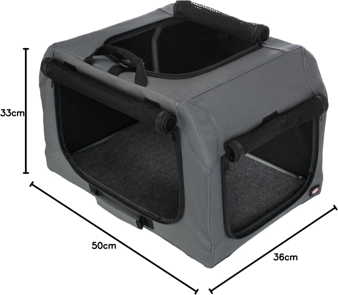 Trixie soft kennel easy reisbench grijs (95X69X63