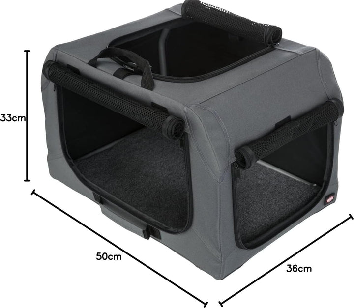Trixie soft kennel easy reisbench grijs (71X51X49