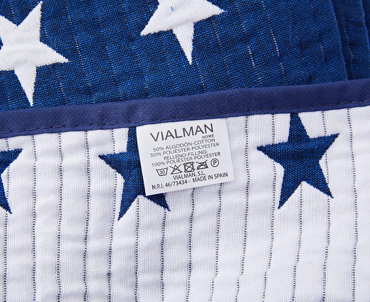 VIALMAN Tagesdecke Sofia 10 Kingsize-Bett | Sterne Steppdecke | Steppdecke Grösse 250 x 270 cm | Tag