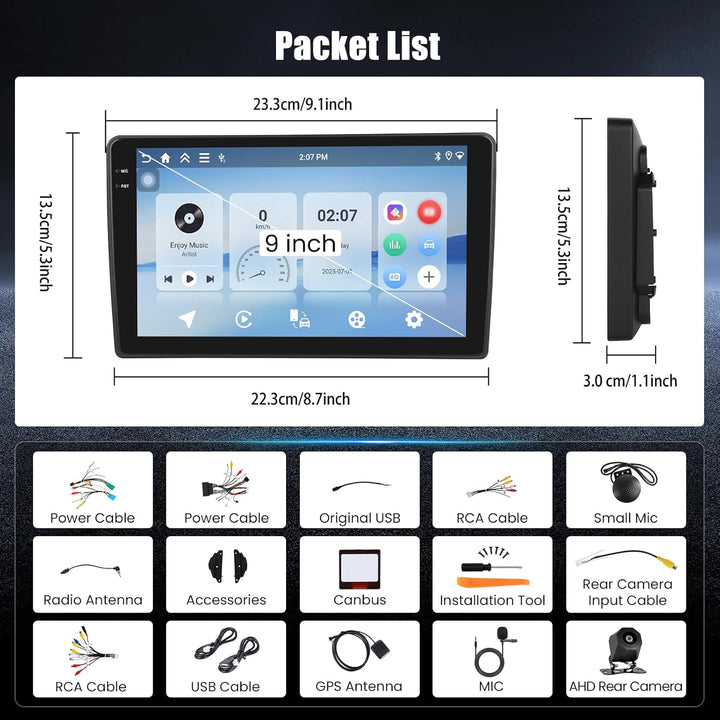 Hikity 4+128G Android 15 Autoradio für FIAT Tipo Egea 2015-2020, 9" Bildschirm Radio mit Wireless Ca