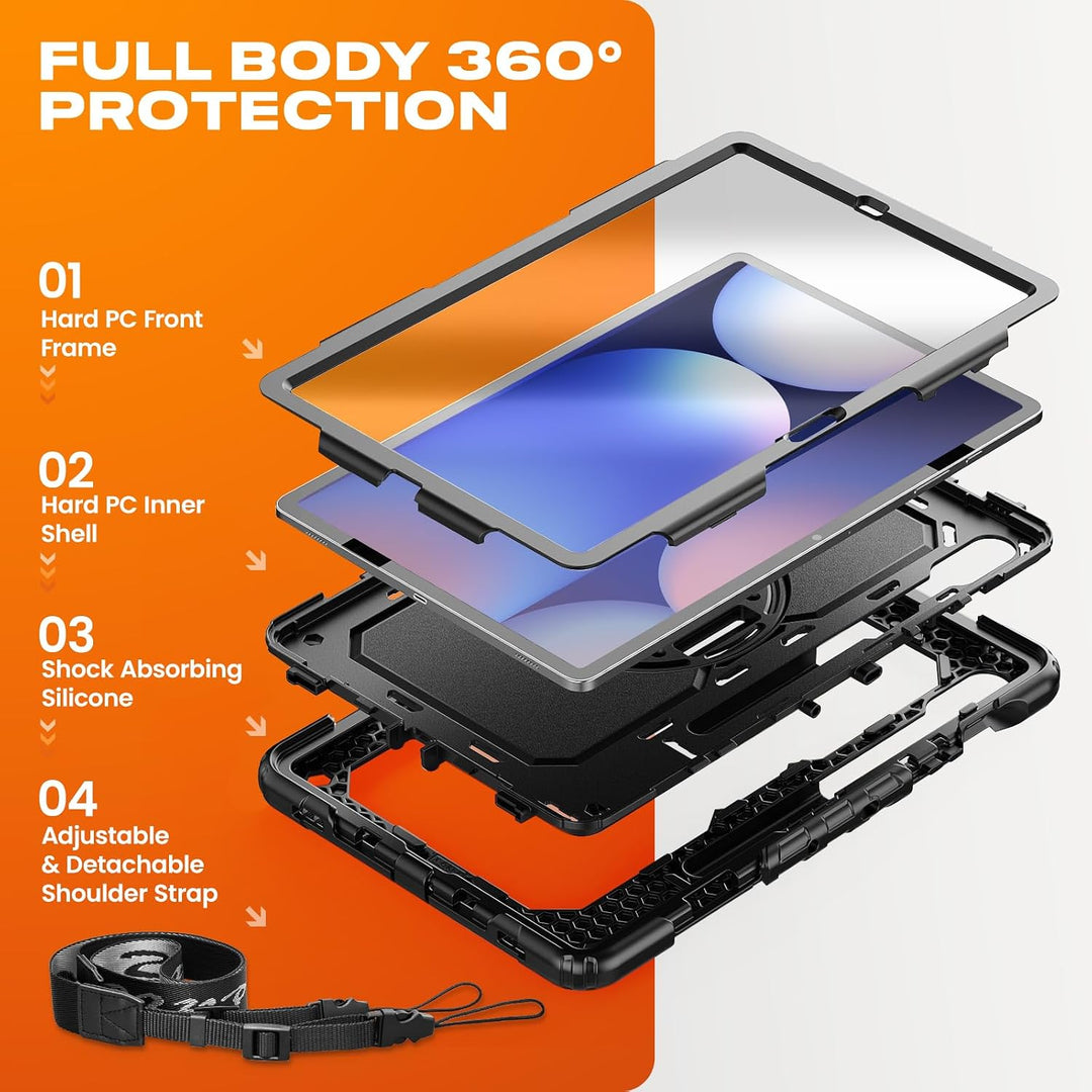 SEYMAC stock Hülle für Samsung Galaxy Tab S10+ Plus/ S9 FE+ Plus/ S9 Plus 12,4 Zoll, Stossfeste Hüll