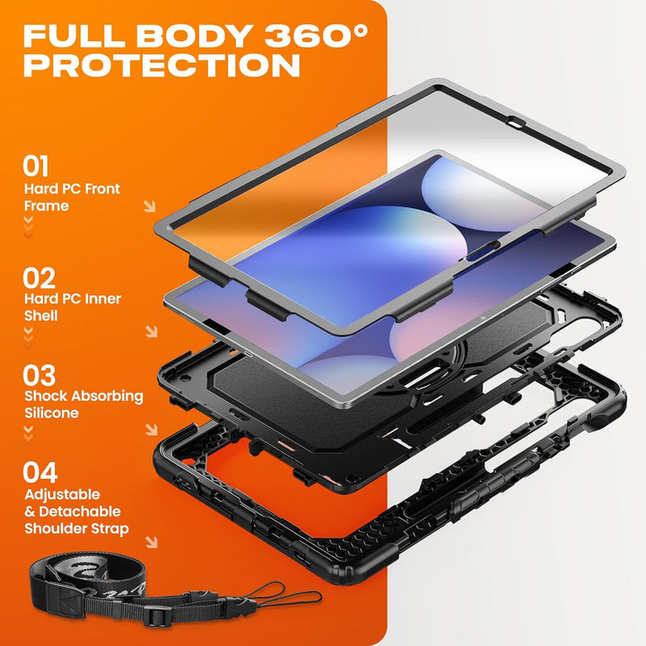 SEYMAC stock Hülle für Samsung Galaxy Tab S10+ Plus/ S9 FE+ Plus/ S9 Plus 12,4 Zoll, Stossfeste Hüll