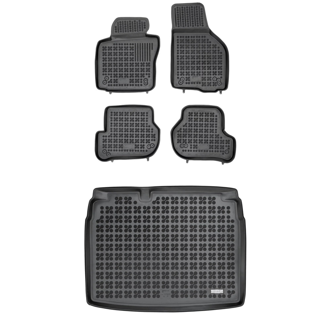 M MOTOS Satz Gummifussmatten und Kofferraummatten für VW GOLF V 2003-2007, VW GOLF VI 2008-2012 Verb