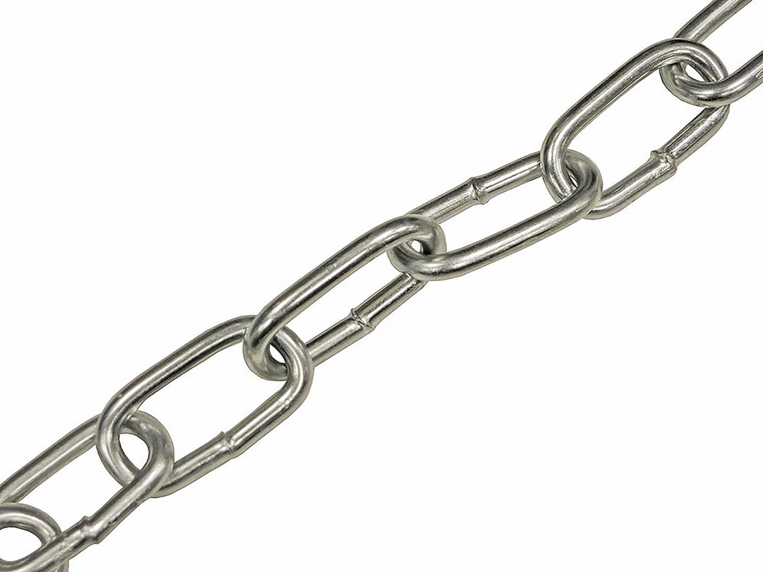 Faithfull FAICHAL810 CHBALLNP1 Zinc Plated Chain 8mm x 10m Reel - Max. Load 450kg, Silver 8mm - 10m