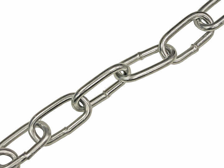 Faithfull FAICHAL810 CHBALLNP1 Zinc Plated Chain 8mm x 10m Reel - Max. Load 450kg, Silver 8mm - 10m