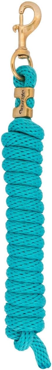 Weaver Leder Poly Führstrick mit massivem Messing 225 Druckknopf, Korallenrot/Französischblau/Mint/L