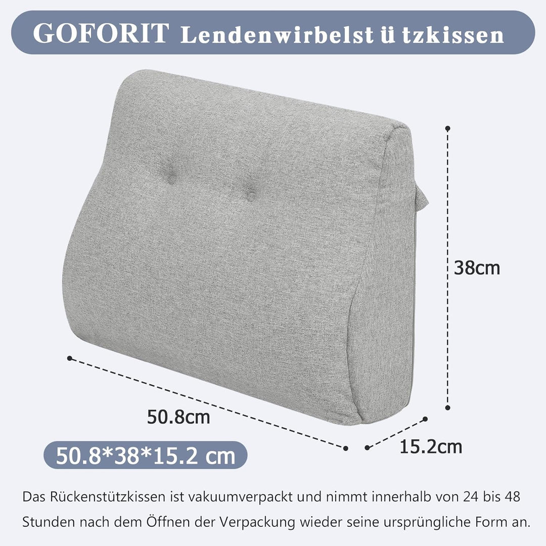 GOFORIT Ergonomisches Rückenkissen für Sofa & Sessel - Zweilagiges Memory-Schaum Lendenkissen mit fe