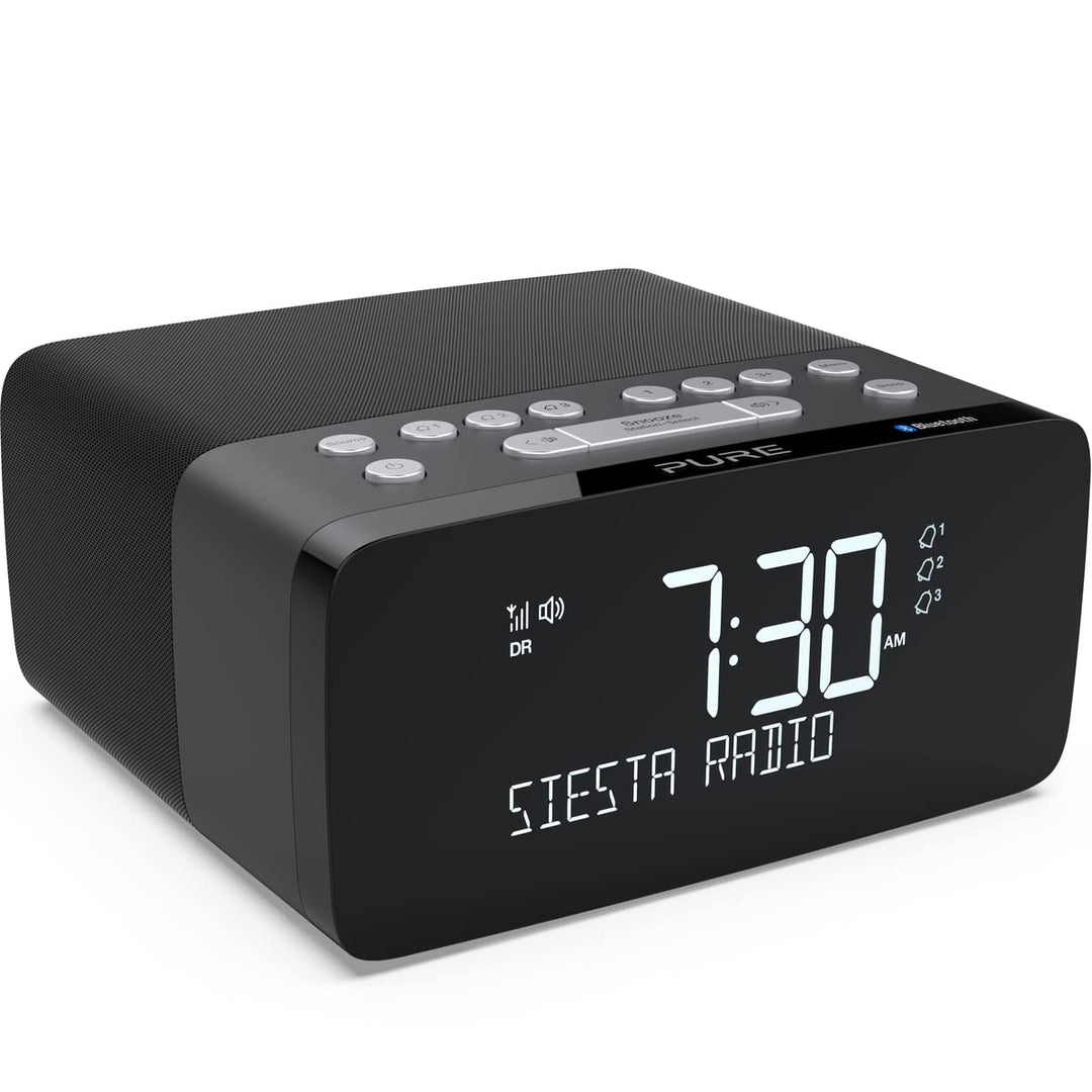 Pure Siesta Charge Radiowecker mit Wireless Charging Ladepad (Digitalradio mit DAB/DAB+, UKW/FM Radi