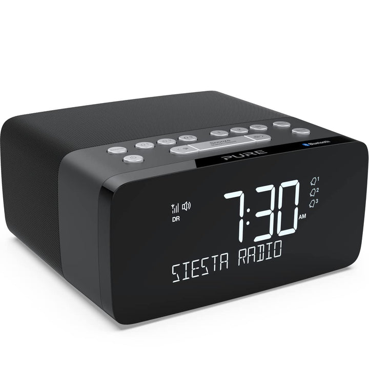 Pure Siesta Charge Radiowecker mit Wireless Charging Ladepad (Digitalradio mit DAB/DAB+, UKW/FM Radi