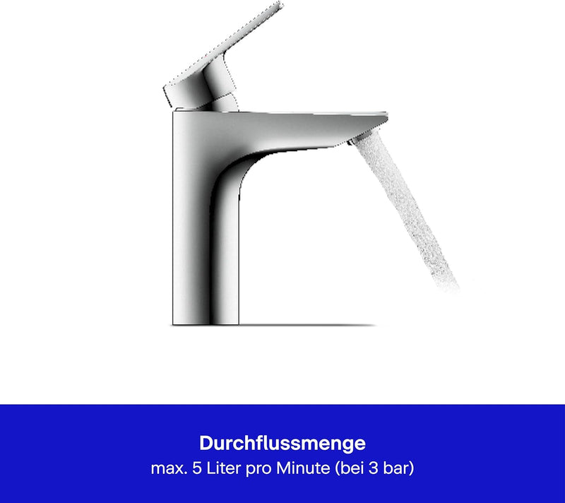 Duravit No.1 Waschtischarmatur, Grösse M (Auslauf Höhe 117 mm), Wasserhahn Bad, Waschbecken Armatur