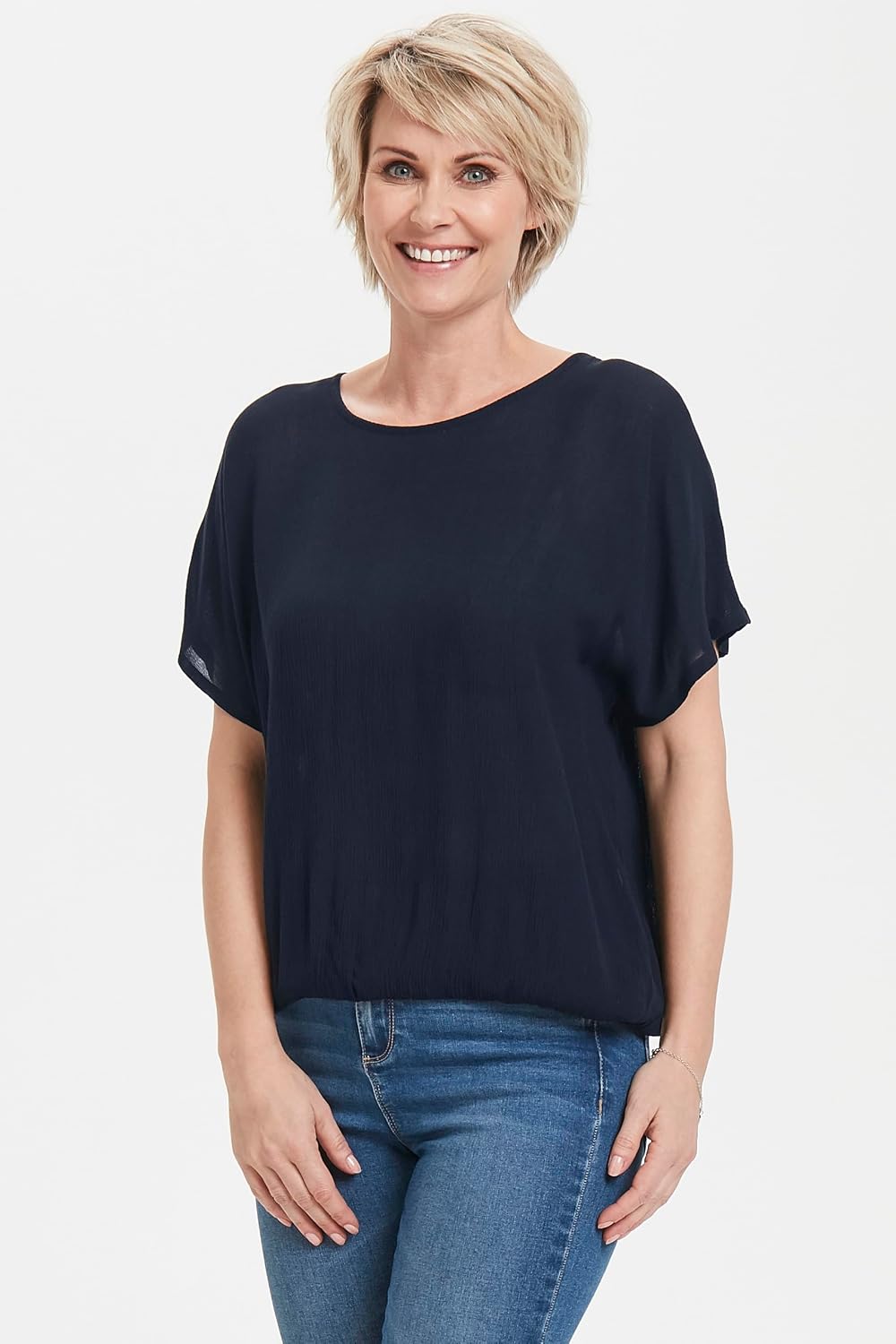 KAFFE Damen Bluse ärmellos KAamber KAamber Stanley Kurzarm 34 Midnight Marine, 34 Midnight Marine