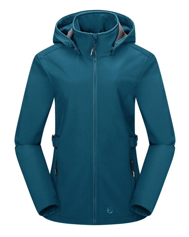 Outdoor Ventures Damen Softshelljacke Kurze Gefütterte Funktionsjacke Wasserdichte Übergangsjacke mi