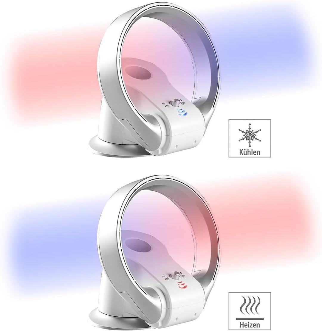 Sichler Haushaltsgeräte blattloser Ventilator: Rotorloser 360°-Tischventilator & Heizlüfter, Oszilla