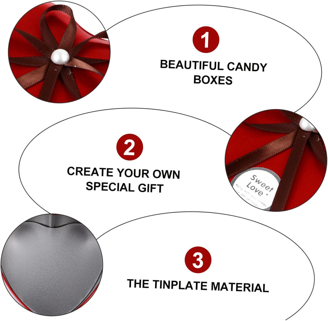 BESTonZON Metalldose Herz Dose mit Deckel Herzdose Metall Keksdose Hochzeit Geschenkbox Weihnachtsdo