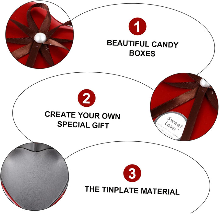 BESTonZON Metalldose Herz Dose mit Deckel Herzdose Metall Keksdose Hochzeit Geschenkbox Weihnachtsdo
