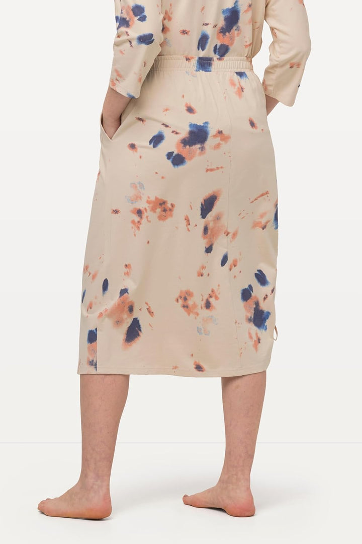 Ulla Popken Damen grosse Grössen Übergrössen Plus Size Jerseyrock, Saumband, Elastikbund, Biobaumwol
