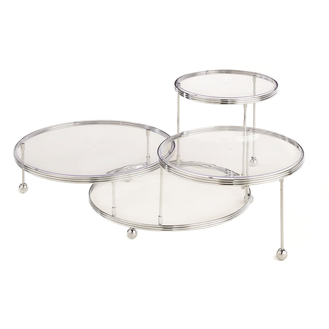 Wilton 307-859 Kuchenständer, Cakes 'N More, 3 Etagen, Chrom, von 10 cm bis 19,6 cm, Standard