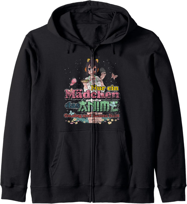 Nur ein Mädchen das Anime Gaming und Ramen liebt Anime Kapuzenjacke