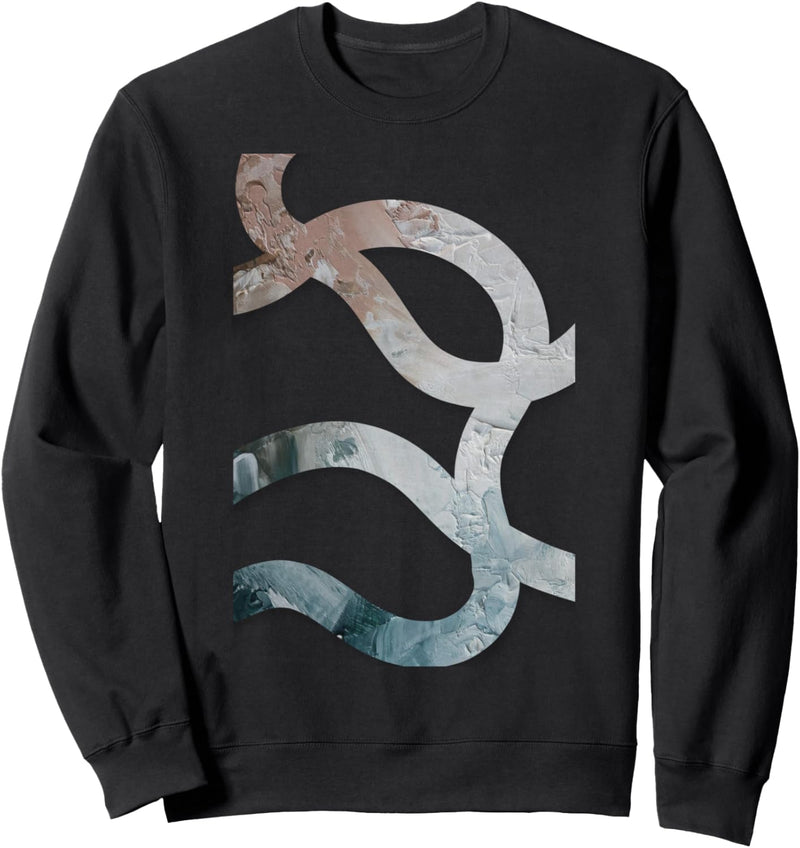 Fluss draussen - Abstrakte Linien Kunst Minimalismus Sweatshirt