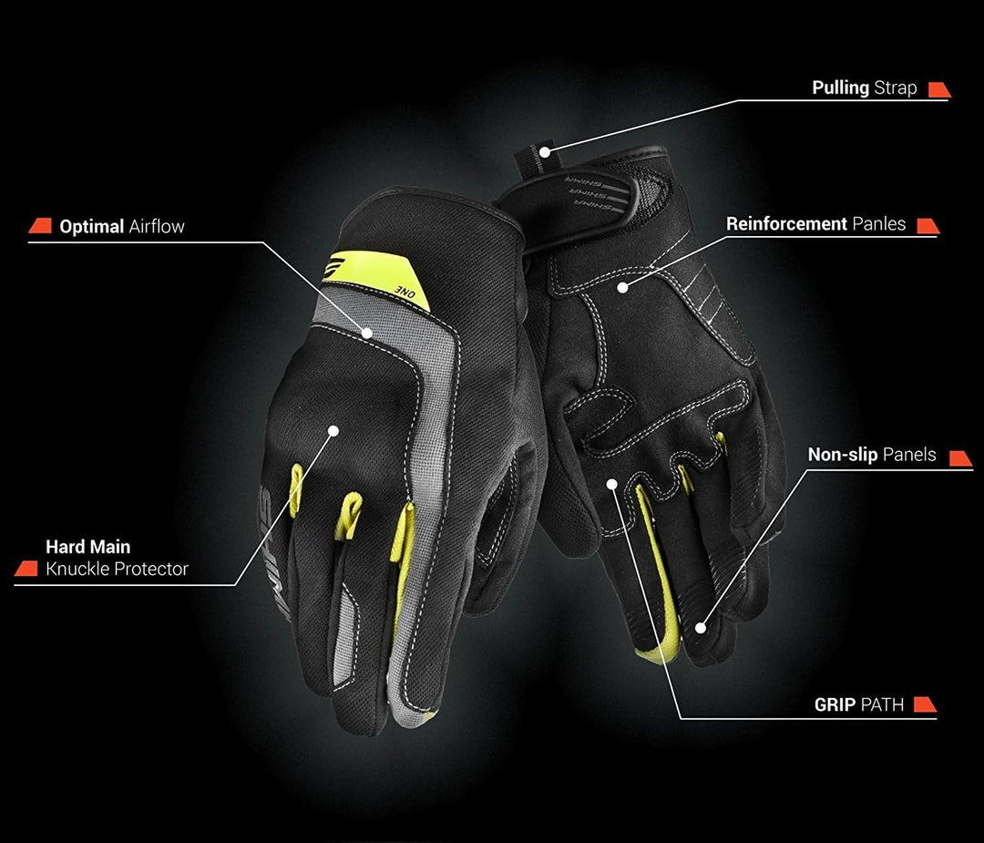 SHIMA ONE MEN - Motorradhandschuhe Herren - Belüftete, Sommer Handschuhe aus Mesh mit Knöchel und Fi