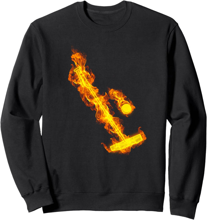 Feuer Poloschläger und Ball Flammen Pferd Polo Spieler Sweatshirt