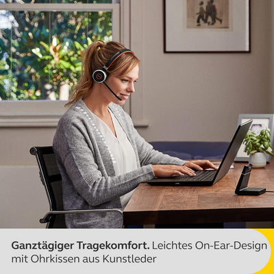 Jabra Evolve 65 SE Schnurloses Stereo-Headset - Bluetooth-Headset mit Mikrofon mit Geräuschunterdrüc