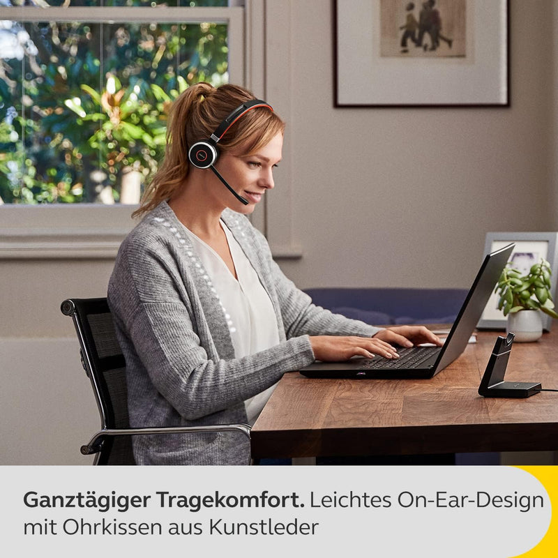 Jabra Evolve 65 SE Schnurloses Mono-Headset - Bluetooth-Headset mit Mikrofon mit Geräuschunterdrücku