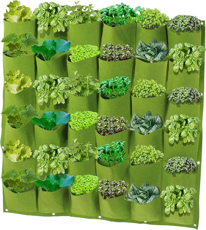 Zerodis Wachsen Taschen 36 Taschen im Freien vertikale Pflanze Taschen Greening Blume Pflanzen Tasch