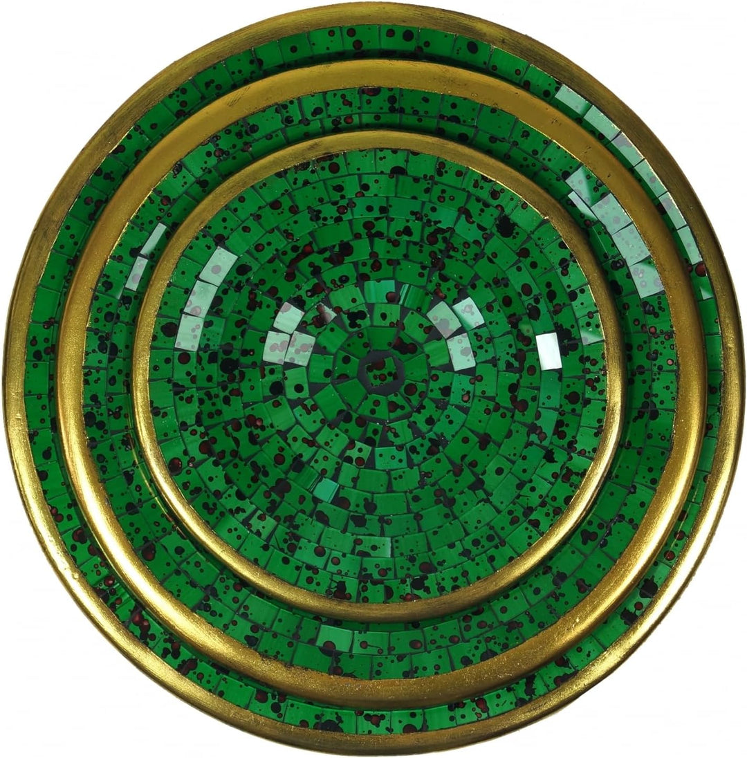 GURU SHOP Runde Mosaikschale, Untersetzer, Dekoschale, Handgearbeitete Keramik &amp; Glas Obst Schale -