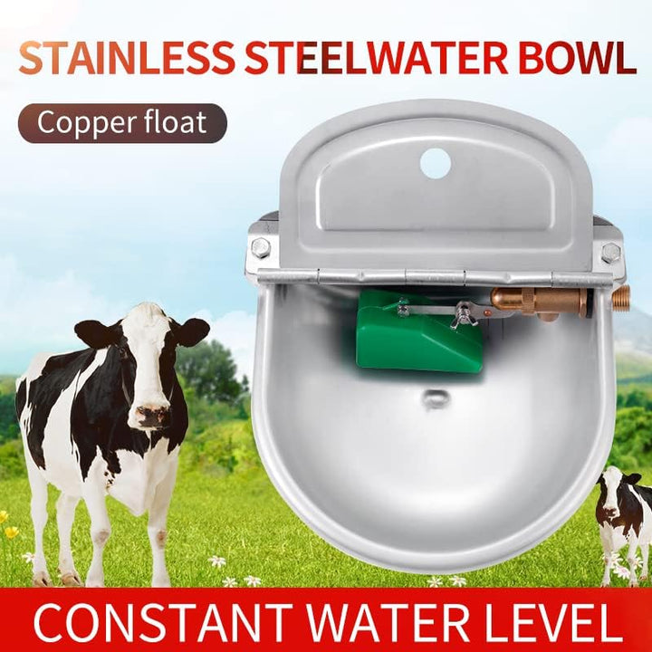 MOGOULUA Automatische Tränkebecken mit Kupfer Schwimmerventil Grosse Kapazität Edelstahl Rindertränk