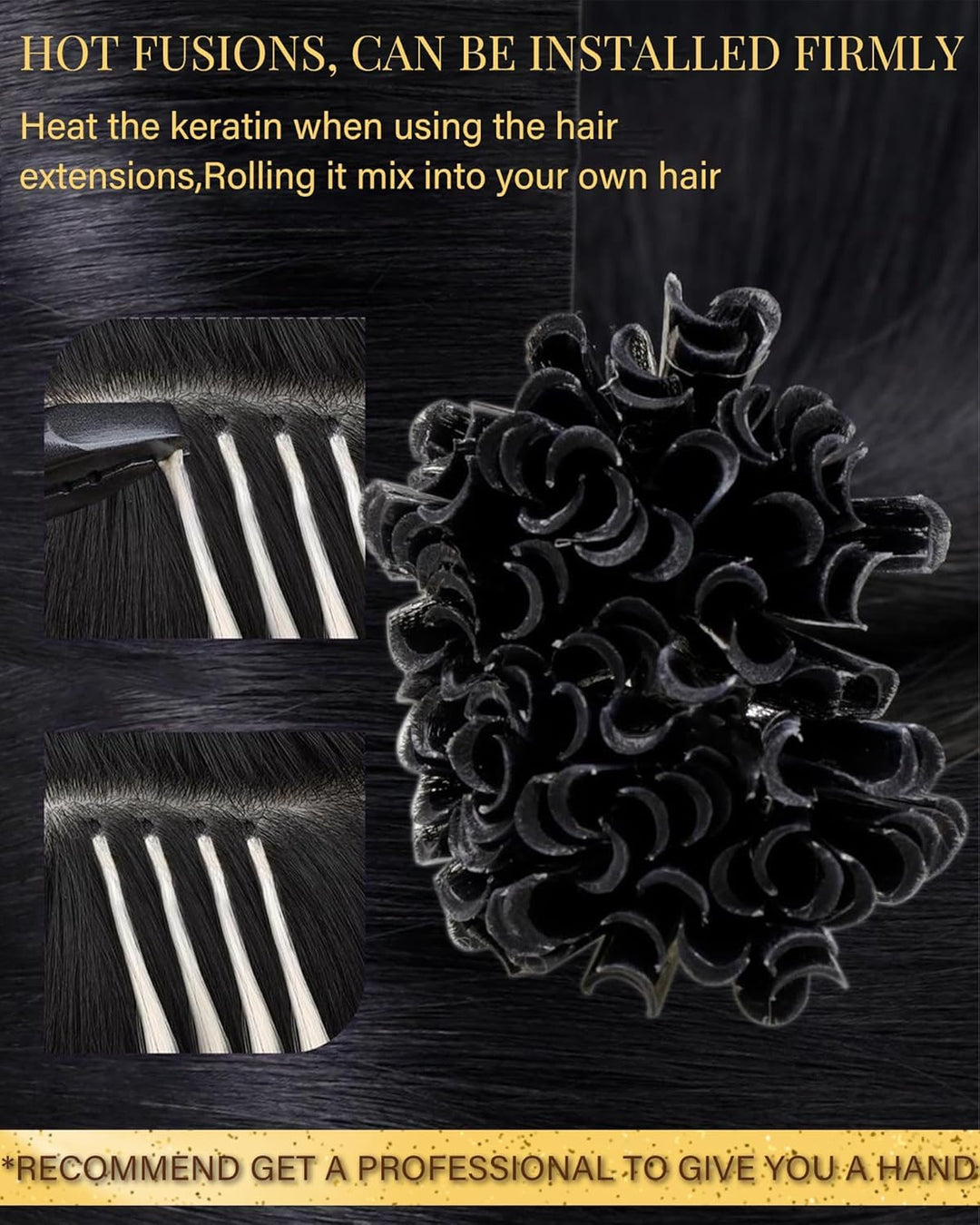 Hetto Bonding Extensions Echthaar Schwarz Extensions Echthaar Bondings Gerade Invisible Remy Haare P