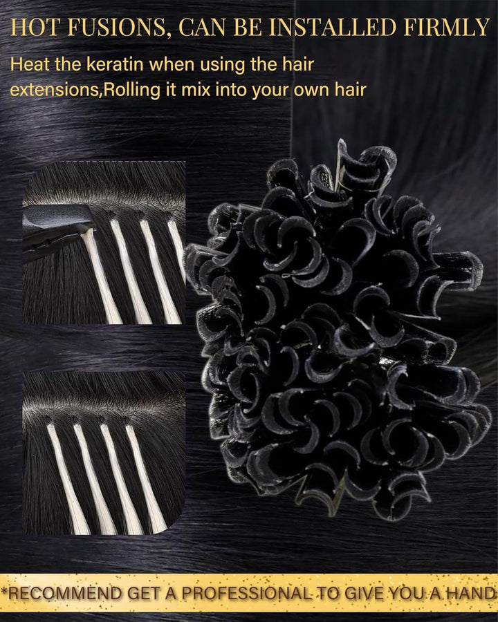 Hetto Bonding Extensions Echthaar Schwarz Extensions Echthaar Bondings Gerade Invisible Remy Haare P