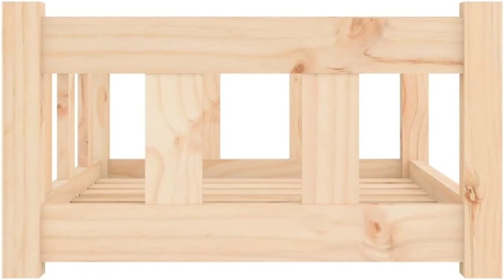 homiuse Hundebett 65,5x50,5x28 cm Massivholz Kiefer Katzenbett Hundekorb Katzenkorb Hundebett Grosse