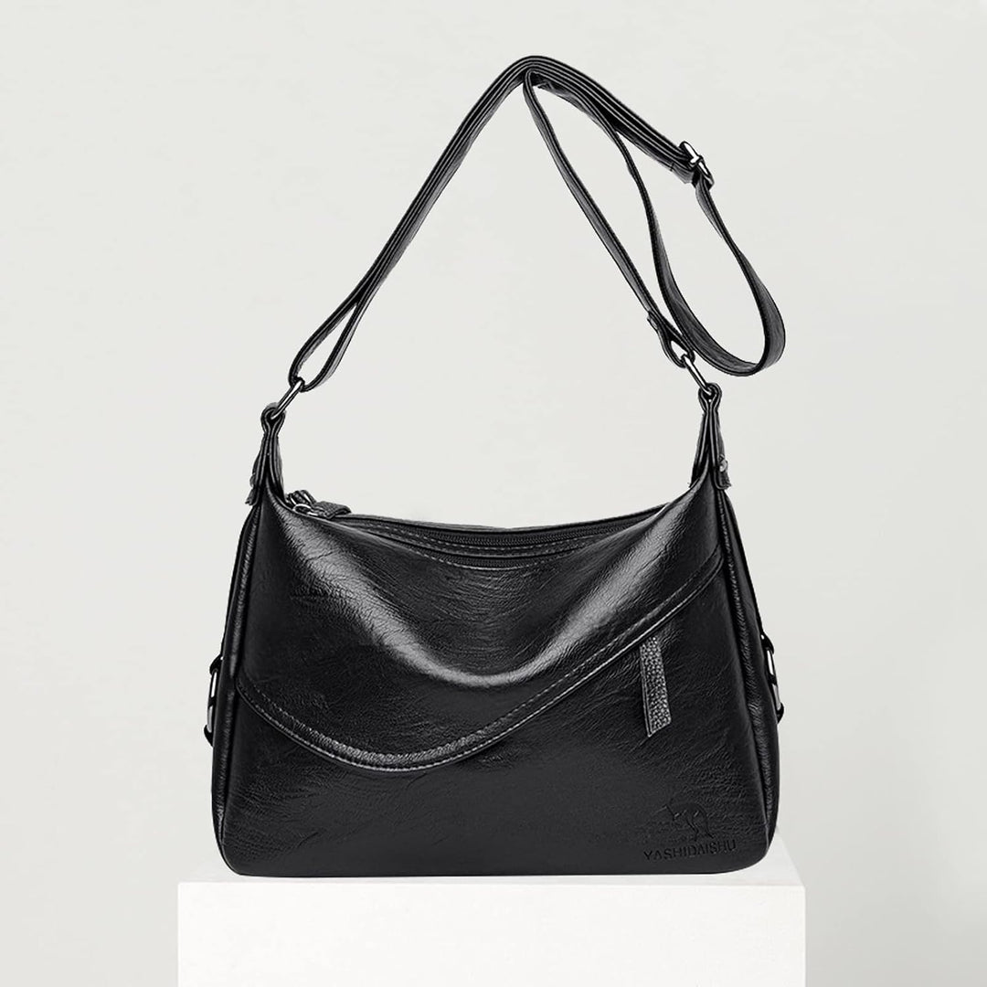 NICOLE & DORIS Kleine Umhängetasche Modische Schultertasche aus weichem Leder Imitat Handtasche Cros
