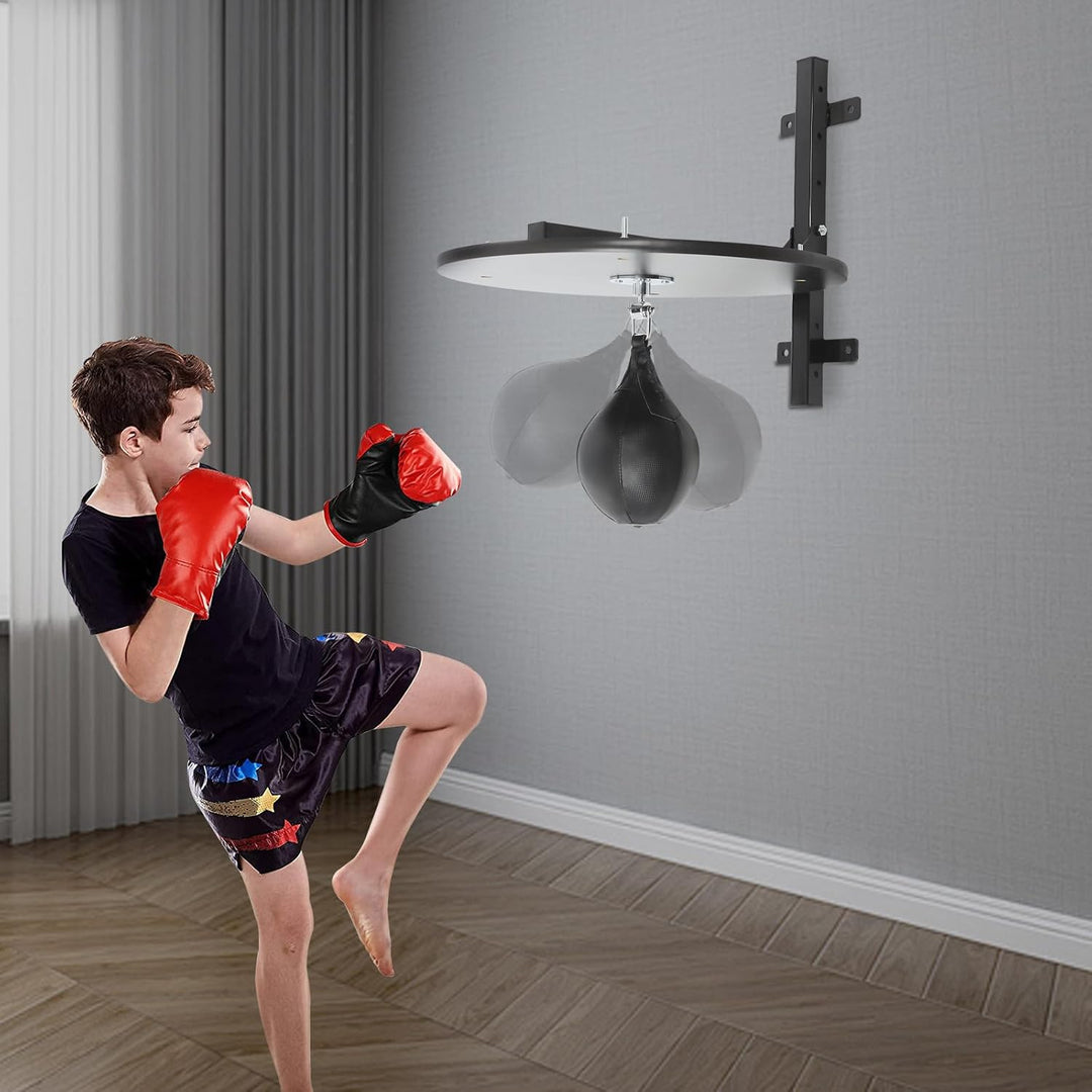 Speed Bag Plattform Für Boxtraining Mit Stahl Holz Und PU 30 cm Höhenverstellbar Leise Wandmontage H