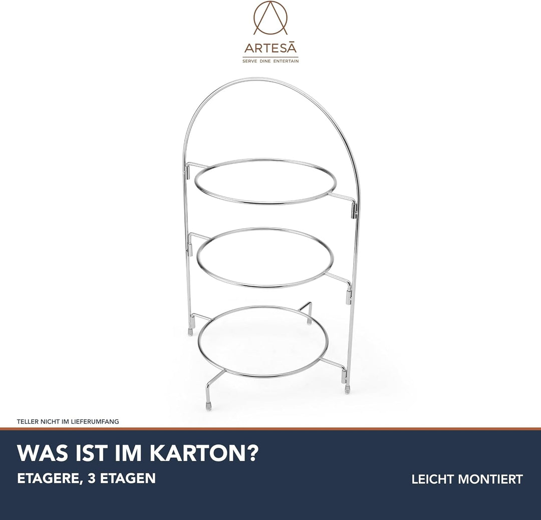 Artesà Dreistöckige Etagere, 29 x 19,5 x 43 cm, in Geschenkbox