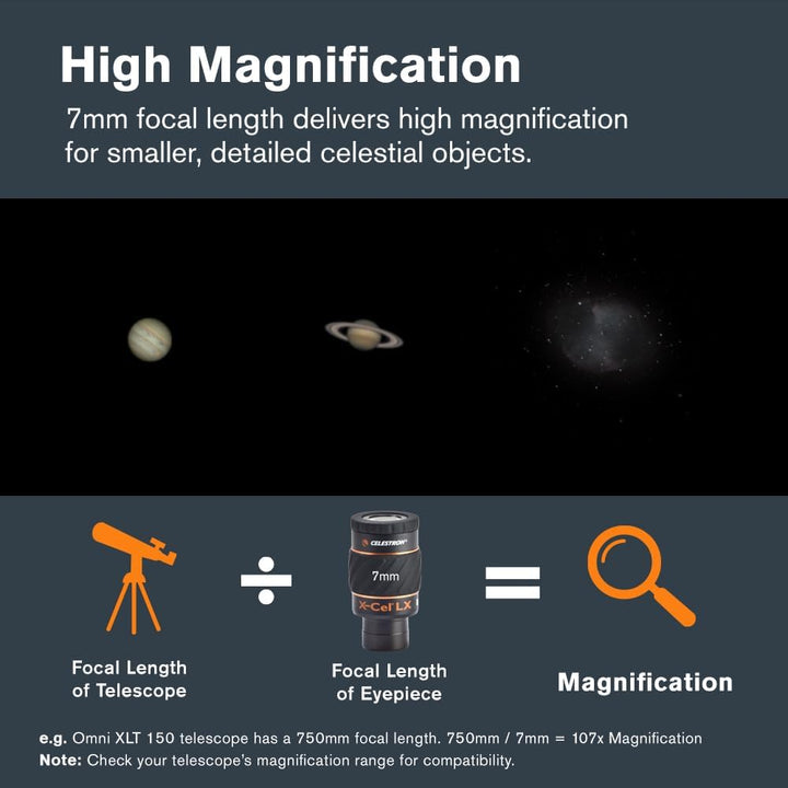 Celestron X-Cel LX Serie – 1,25'' Okular, 7mm 7 mm, 7 mm