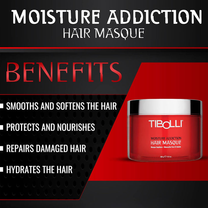 TIBOLLI Moisture Addiction Mask Deep Conditioning Masque (17.6 Fl oz/500g) Traitement hydratant et l