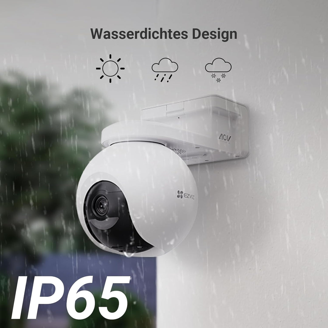 EZVIZ 4K kabellose Aussenkamera mit 10400mAh Akku, PT Akkukamera mit AI Personen-und Fahrzeugerkennu