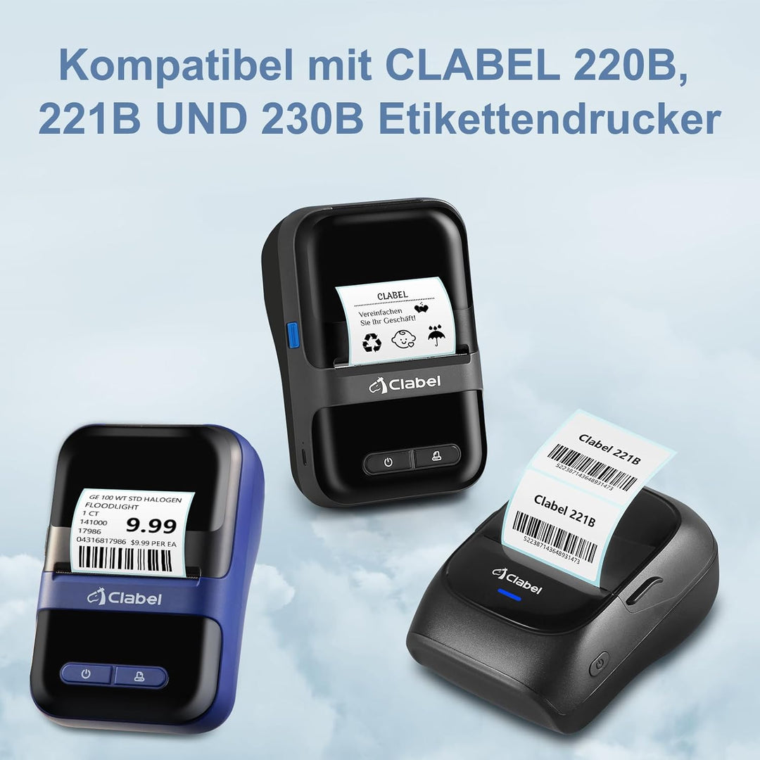 CLABEL 6 Rollen Weiss Etikettenband für 220B 221B 230B 320B Etikettendrucker selbstklebend Thermo Et